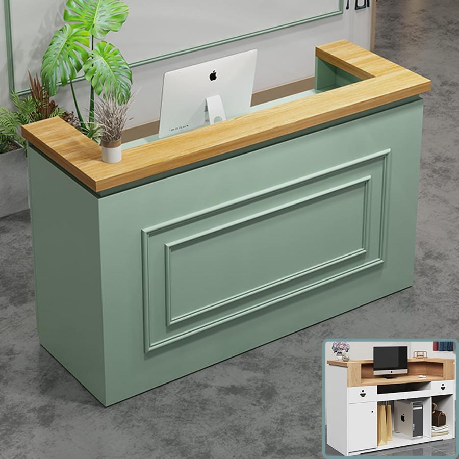 レジカウンター 受付カウンター レジ係カウンター スモールカウンターテーブル 木製受付カウンター（引..