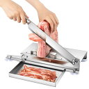 手動スライサー 押切包丁 厚さ自由調整 小型 刃長さ27cm ステンレス 骨切り/冷凍肉/薬種/野菜/魚/ベーコン/ハム/お餅 手動式 家庭用 業