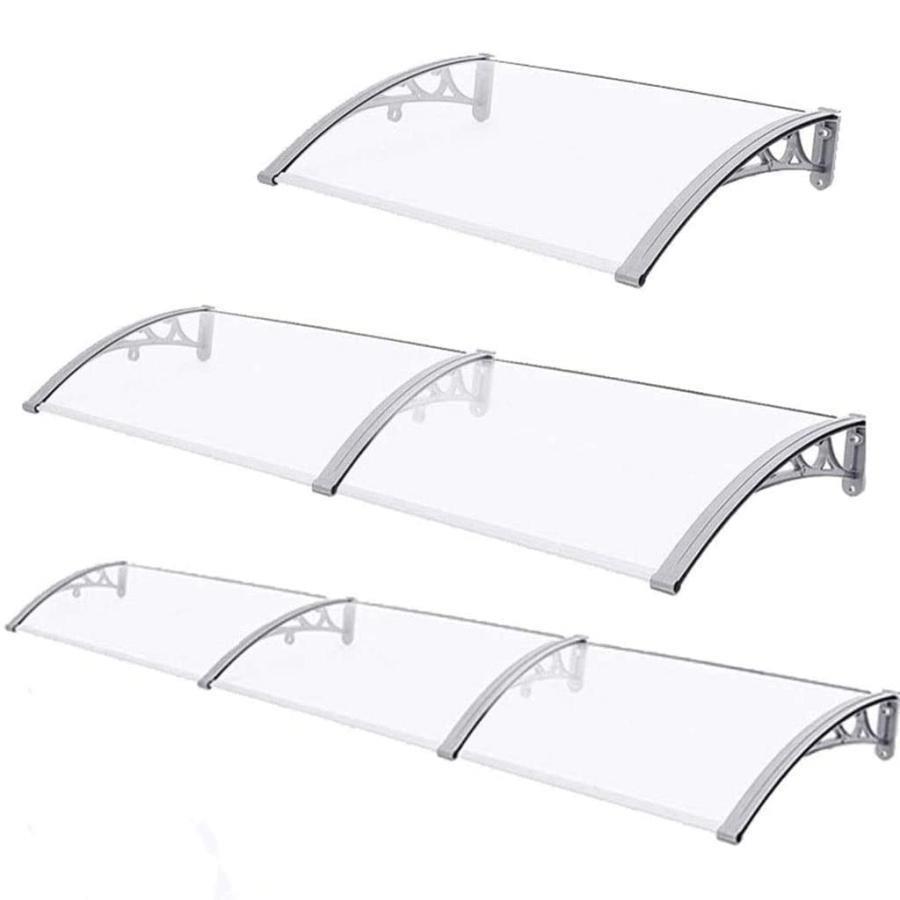 住宅用ひさし 家 の 庇 ベランダ 屋根 後付け エントランスミュート断熱日焼け止め防風ポリカーボネート原材料、屋根軒先キャノピー白いブラケット透明ボ