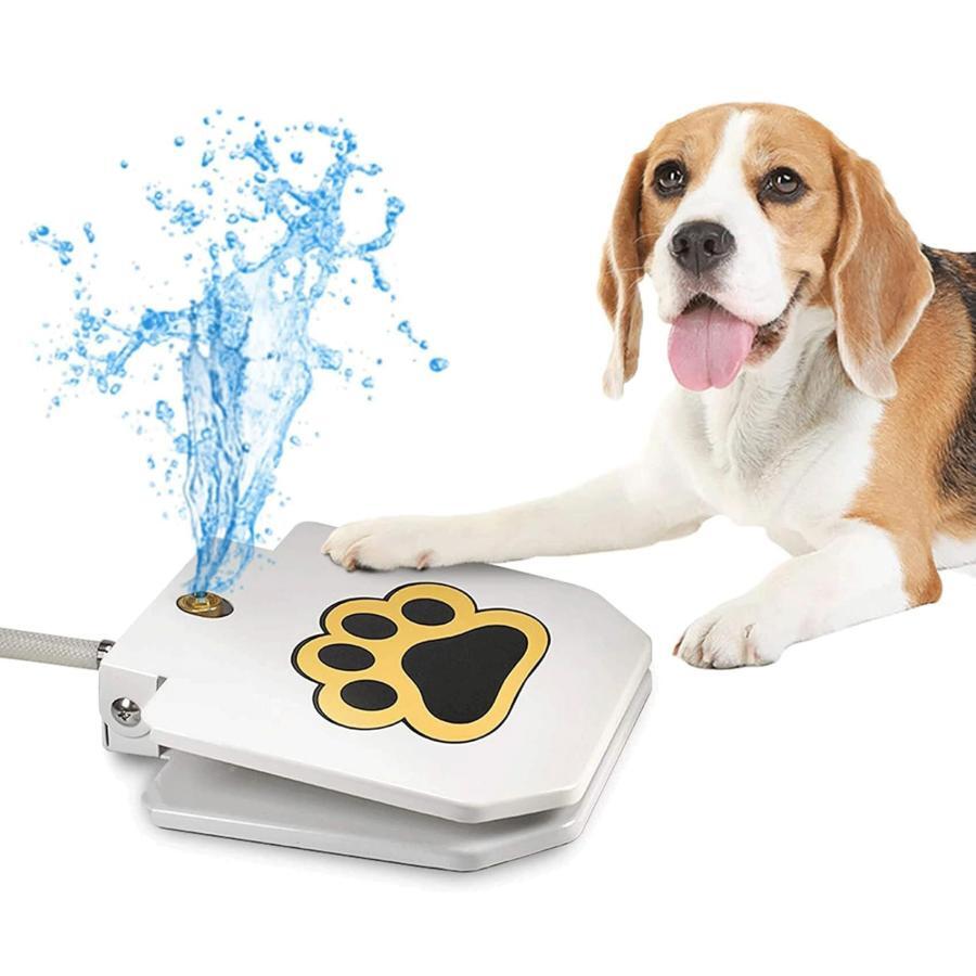 犬用水飲み場 噴水 屋外 ペット 水スプリンクラー 冷却玩具 足踏式 噴水おもちゃ 自動水ディスペンサー..