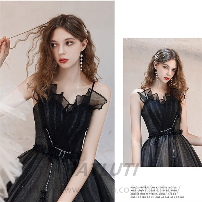 送料無料 フォーマル イブイングドレス 黒 キャミソール マキシ パーティードレス aライン ロングドレス お姫様 おしゃれ 上品 ピアノ演奏会 発表会 レディース 花嫁 ウェディング 結婚式 二次会ドレス お呼ばれ コンサート 二次会 イベント 成人式