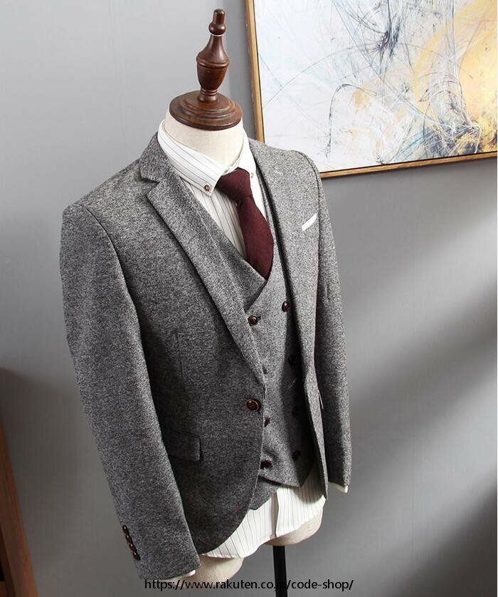 スリーピース メンズスーツ 高級感 タキシード 紳士服 全3色 冠婚葬祭 礼服 オフィス ビジネス セレモニースーツ フォーマル カジュアル 結婚式 二次会 通勤就活面接 お呼ばれ パーティー 春秋 秋冬 大きいサイズ 無地 長袖 ジャケット＋ベスト＋パンツ 3点セット