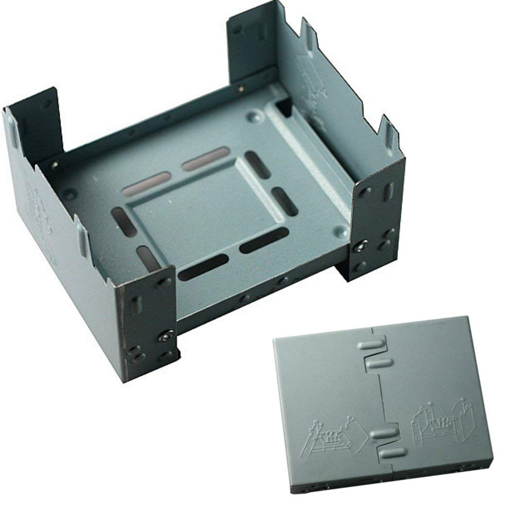 固形燃料ストーブ 折りたたみ式 ポケットストーブ コンパクトストーブ 焚き火台【展開時10x7.7x5.4cm】