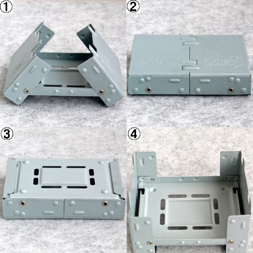 【お得な2個セット】 固形燃料ストーブ 焚き火台 ティーポットスタンド チーズフォンデュ台 折りたたみ式 焚火台 ポケットストーブ コンパクトストーブ【展開時10x7.7x5.4cm】通販格安セール情報 楽天 通販