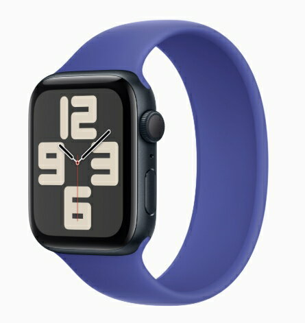 「+2倍ポイント・新品」Apple Watch SE (GPSモデル) - 44mmミッドナイトアルミニウムケースMA7W4J/A + ウルトラマリンソロループ - サイズ9 4549995541465