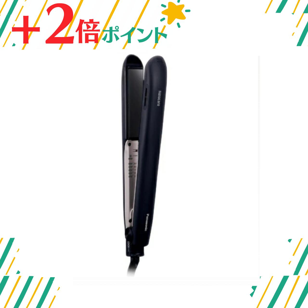 「+2倍ポイント・新品」 Panasonic ストレートアイロン ナノケア 黒 4549980548028
