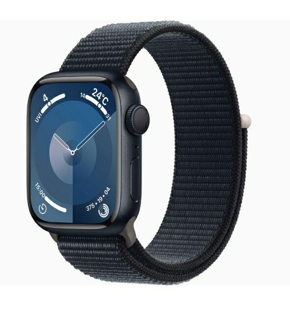 「+2倍ポイント・新品」Apple Watch Series 9 第9世代 本体 GPSモデル 41mm MR8Y3J/A ミッドナイトアルミニウムケース + ミッドナイトスポーツループ 4549995400922