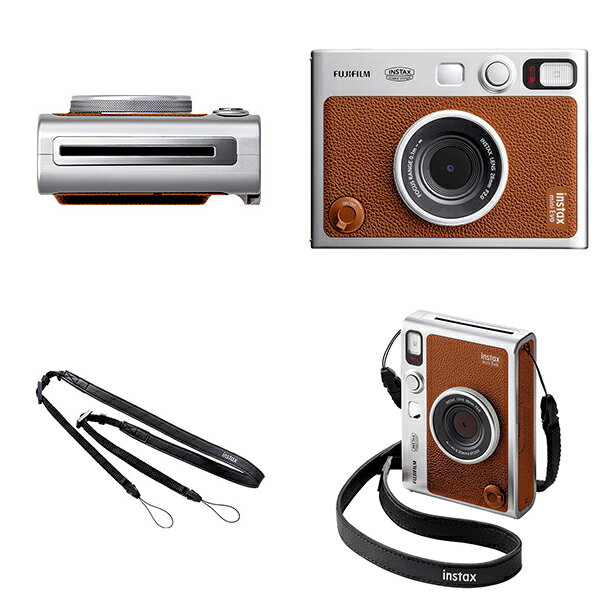カラフルスターの【新品・印あり（24.09.09）】富士フイルム FUJIFILM チェキ Evo ハイブリッドインスタントカメラ(インスタントカメラ/スマホプリンター/デジタルカメラ) instax mini Evo ブラウン INS MINI EVO BROWN C 4547410520125｜アングル3