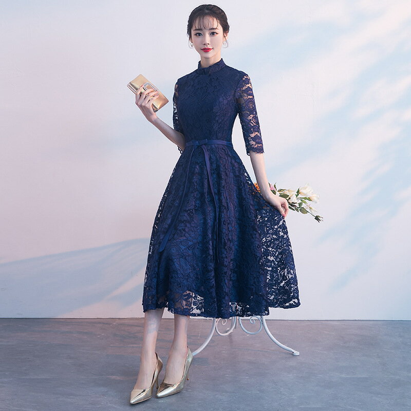 パーティードレス 結婚式ワンピース ワンピース 結婚式 フォーマルドレス ドレス 二次会 お呼ばれ フォーマル 大きいサイズ 長袖 上品 総レース レディース 披露宴 4L 大人 黒 ネイビー 服 服装 ミセス 大人 袖 袖あり 20代30代40代50代