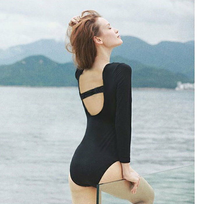 レディース水着 競泳水着 練習用 温泉ィー水着キャミソール 長袖 三角ボトム 連体水着 少女 かわいい セクシー ワンピース ドレス セクシー ハーフ スパッツ ダイエット 健康 胸パッド付き フィットネス スイムウェア 小胸 バスト 盛れる 大人 ミセス colorlife-10004137 color life 楽天市場店 サンプル画像2