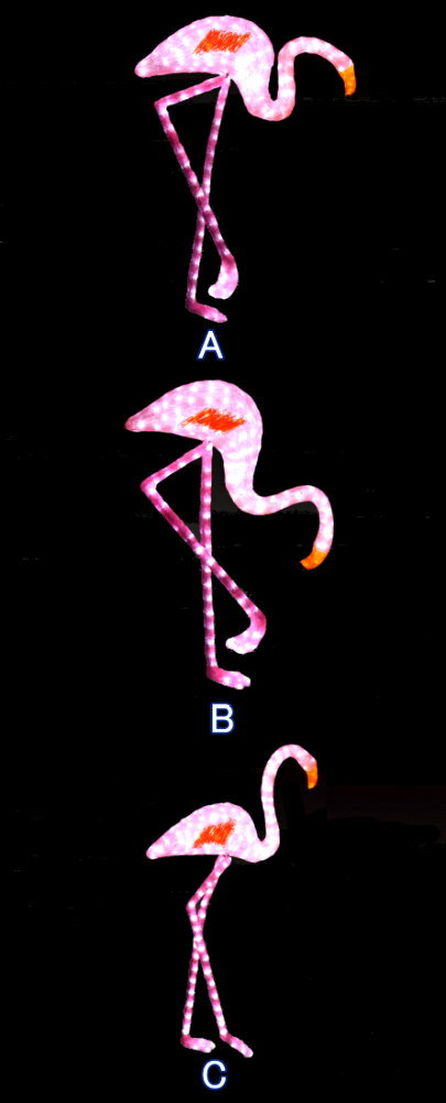 ★クリスマスイルミネーション★LEDクリスタルグロー　アニマルモチーフ　フラミンゴ　ピンク（3種類のポーズから選んでね） 1