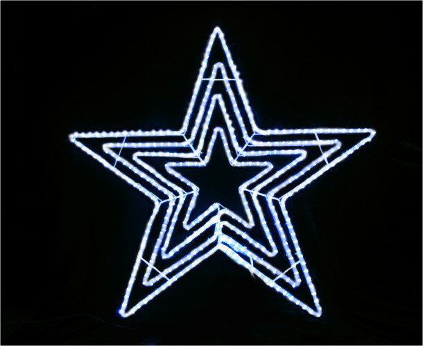 【2台セット価格】★クリスマスイルミネーション★LEDビッグスター白色　LED288球！　輝く4重の星！！
