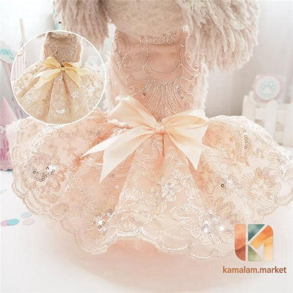 犬 犬服 犬の服 犬用品 ドッグウェア ウェディングドレス ワンピース レース パーティードレス 結婚式 ペットウェア ペットグッズ リボン 洋服