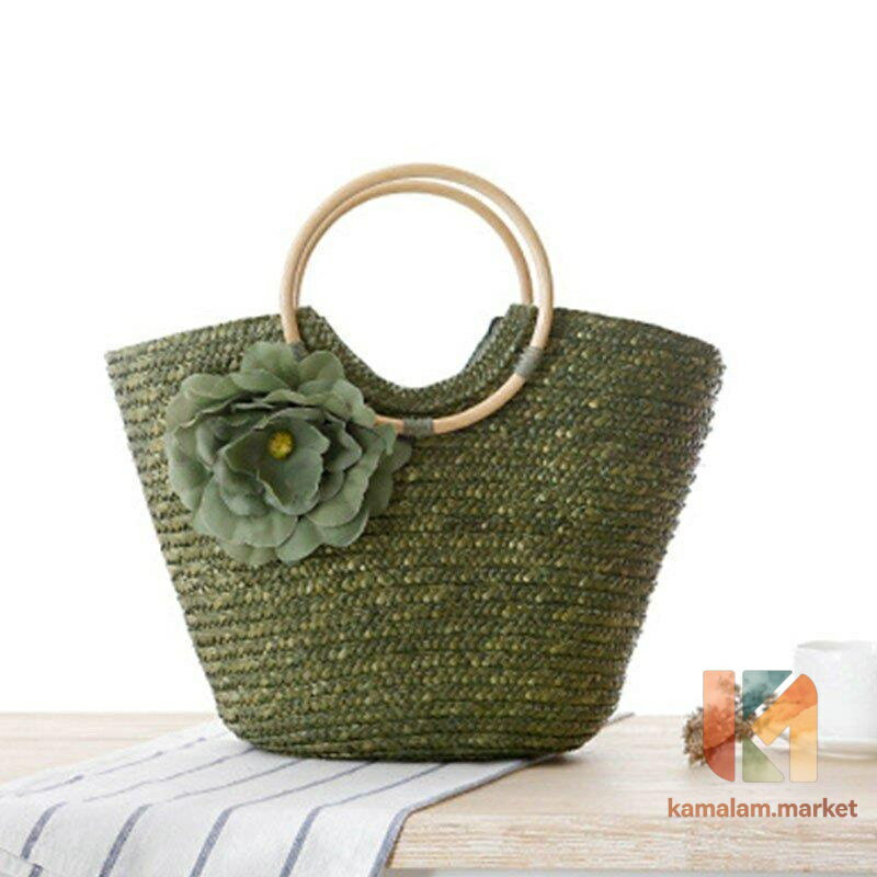 Tote Bag Type - かごバッグ カゴバッグ トートバッグ レディースバック 通勤 通学 花付き かばん カバン ショルダーバッグ 大容量 春 夏コーデ