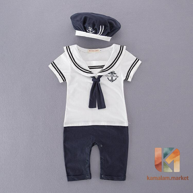 ベビー 服 半袖 男の子 女の子 ロンパース カバーオール ベビー 赤ちゃん服 水兵さ...