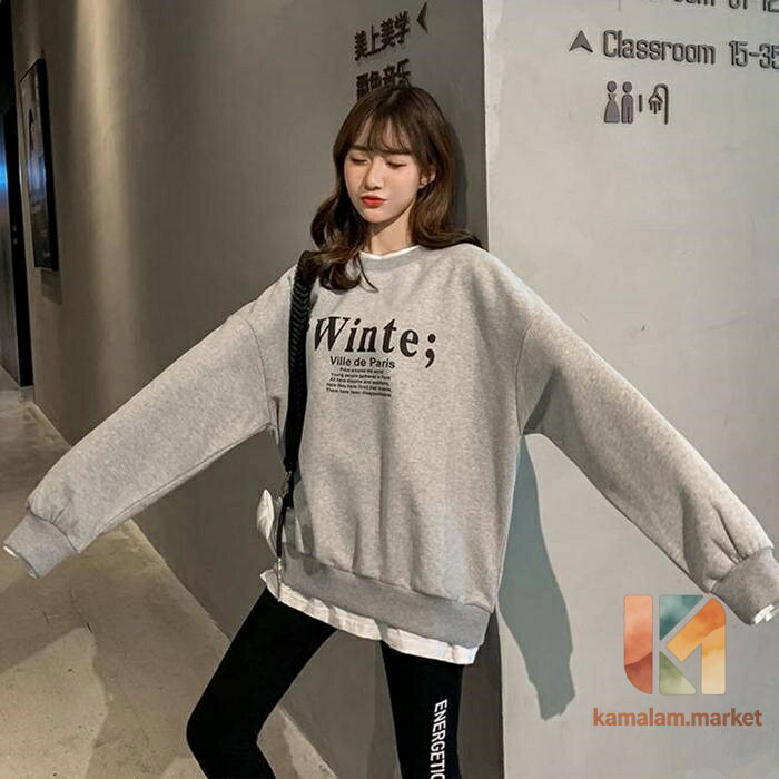 Other - 【楽天スーパーSALE】トレーナー 重ね着 裏起毛 スエット レディース 大きめ プルオーバー ス 長袖 ゆったり 大きいサイズ ロングトレーナー チュニック 無地