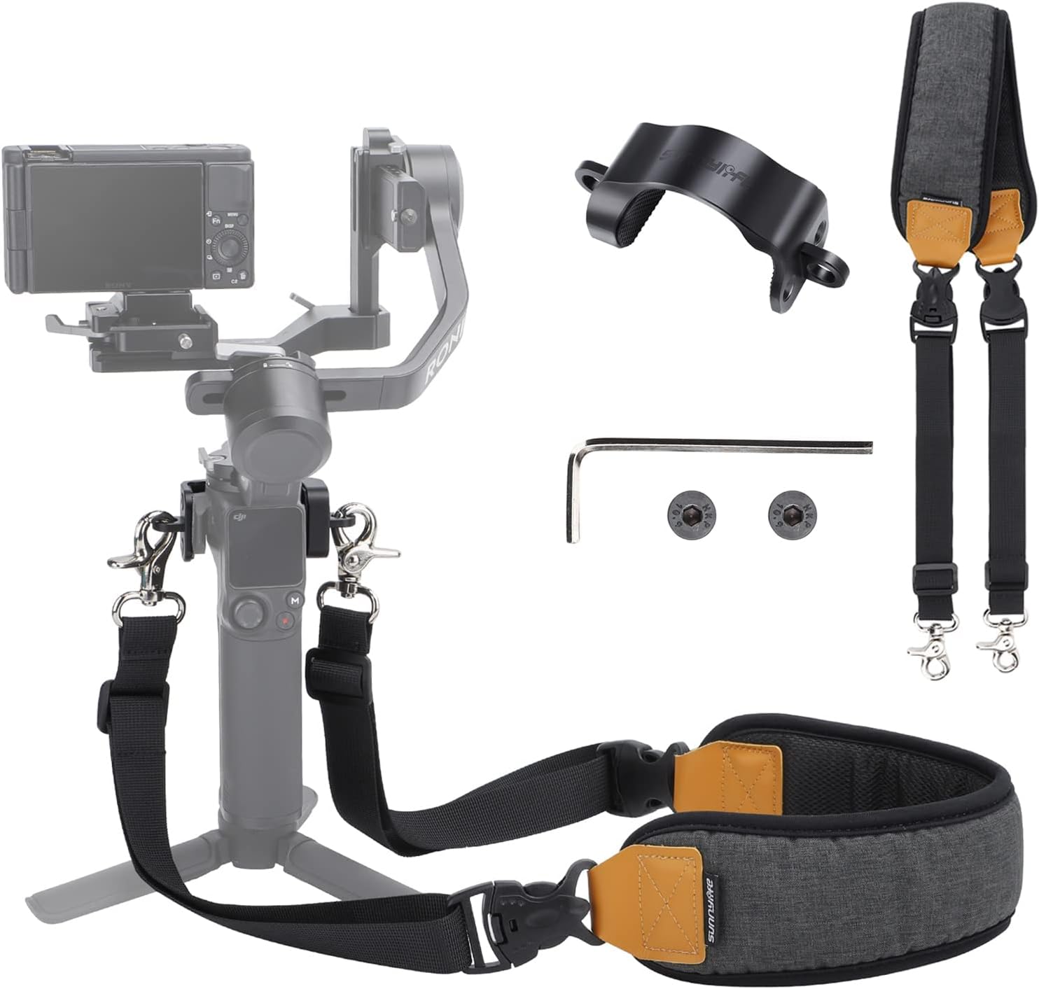 DJI RS3 Miniストラップ ショルダーストラップ ショルダーストラップ 取り付け簡単長さ調節可能 折りたたみ時の長さ：55.5〜76.5cm RS3 Mini ジンバルスタビライザーアクセサリー