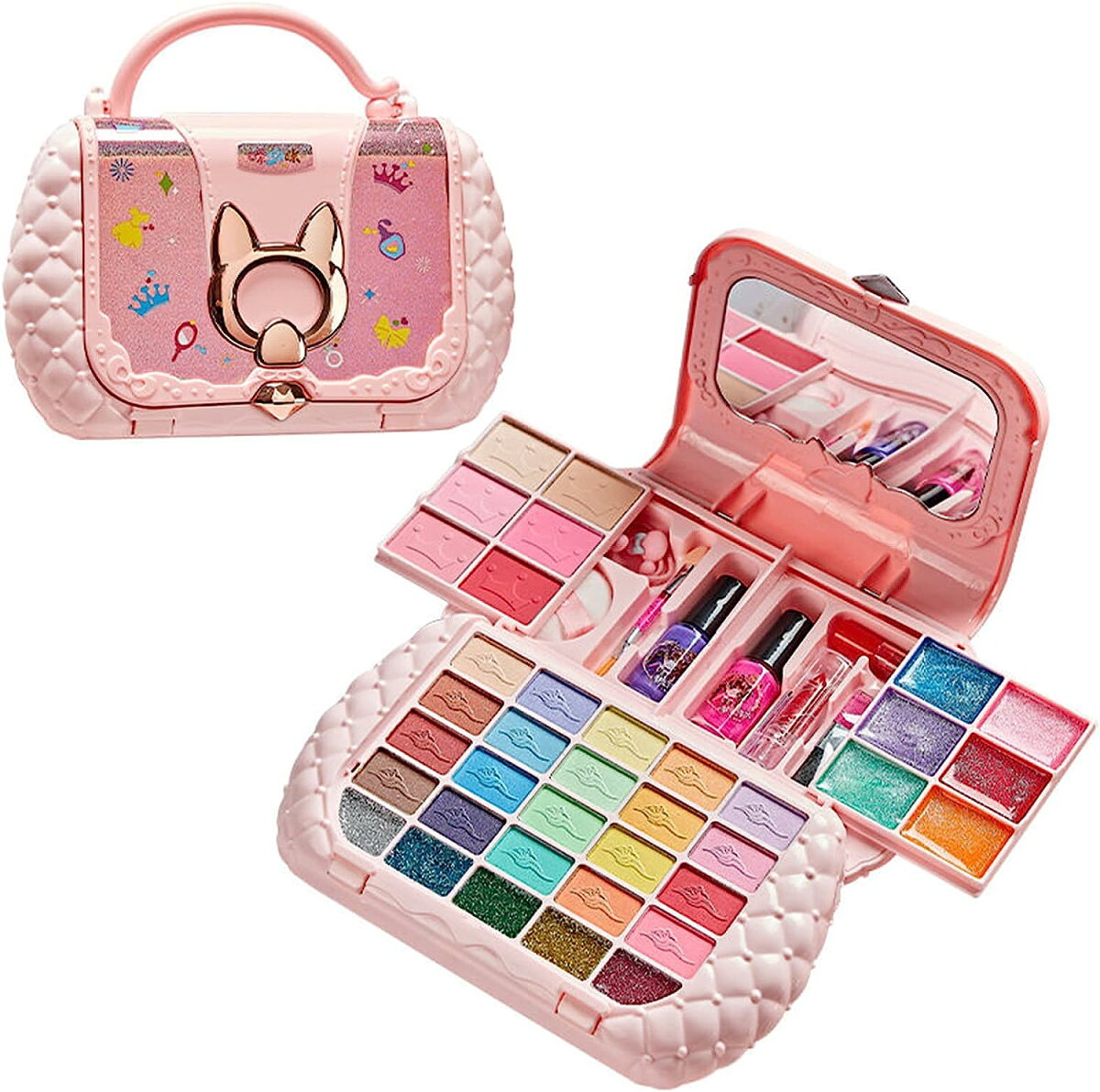 無料ラッピング 子ども用メイクアップおもちゃ おままごと 本物の洗えるコスメ 安全 無毒 ビューティーセット プリンセス 子供メイクアップセット 粧品おもちゃ 鏡付き パーティー/ゲーム ハロウィン/クリスマス/誕生日に メイクセット