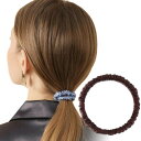 Exgox シルク ヘアゴム 跡がつかない 髪ゴム 天然シルク100% 高弾性『結び跡がつきにくく、髪の傷みも軽減』 おしゃれ 大人 ヘアアクセサリー (ブラウ...