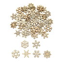 クリスマス オーナメント 木製 100個 雪の結晶 木材チップ スライス ペンダント クリスマスツリー オーナメント 北欧 クリスマス 飾り DIY手作り (雪の結晶)