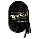 (KICKSROCK) PREMIUM WAXED SHOELACES (120cm, BLACK(LOGO TIP))