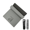 BEEHEM ヨガマット エクササイズマット ジム TPE 滑り止め リバーシブル 収納袋付き 選べるカラー (6mm, グレー+ブラック)