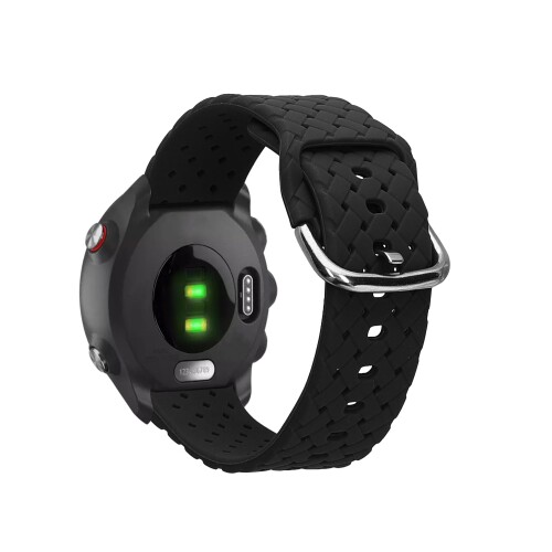 kwmobile 時計バンド Garmin ForeAthlete 245 / 245 Music対応 交換ベルト - シリコンバンド ソフト 耐久性 黒色