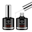 Modelones ジェルネイル ネイルグルー ネイルチップ接着剤 15ml 2本セット 4in1 ネイルチップ用グルー&ベースコート&ラインストーンジェル&ブ...