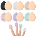 LATTCURE メイクスポンジ パフ メイク 指のパフ 6色 12個セット 水滴形 クッションファンデ パフ ファンデーション スポンジ パウダーパフ 指先用 マカロン ミニサイズ ポータブル 柔らかい