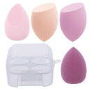 HAPVITAL メイク用スポンジ 4個セット 多機能化粧パフ ファンデーションスポンジ 乾湿兼用 多機能プロメイクスポンジ (粉っぽい)