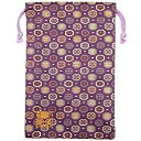 千糸繍院 西陣織 金襴 巾着袋（裏地付き） 紫八角 中サイズ
