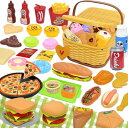 VBACALA おままごと キッチンセット 54点 野菜 果物 ケーキ アイスクリーム ハンバーグ ピザ 調理器具 かごバスケット 付き ピクニック キッチン おもちゃ 食べ物 ごっこ遊び なりきり クリ