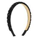 VOCOSTE 女性用ヘッドバンド ヘアバンド ラインストーン 2cm幅 1個 ブラック
