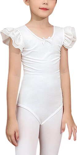 (Maeau) 新体操 ジュニア バレエ レオタード 子供 フリル袖 綿 チュチュスカート付き キッズ 体操服 レッスン バレエ用品 教室 練習着 発表会 試合#B 150cm (Maeau) 新体操 ジュニア バレエ レオタード 子供 フリル袖 綿 チュチュスカート付き キッズ 体操服 レッスン バレエ用品 教室 練習着 発表会 試合#B 150cm