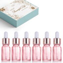 スポイトボトル 10ml 6個 遮光瓶 ガラス スポイト瓶 アロマ保存容器 詰め替え ボトル 小瓶 為に エッセンシャルオイル、香水 (ピンク)
