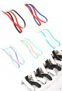 (Eesu cos) SHOELACES シューレース 靴紐 平紐 2色 マルチカラー シューレース 2way 120cm 160cm ハイカット ローカット 様々なスニーカーでご使用いただけます (ホワイト×ライトブルー 120cm)