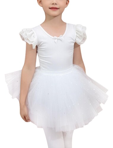 (Maeau) バレエ レオタード 子供 キッズ スカート付き ガールズ フリル袖 綿 ダンススカート 可愛い 練習服 ジュニア バレエ用品 新体操 発表着 試合着#E 160cm (Maeau) バレエ レオタード 子供 キッズ スカート付き ガールズ フリル袖 綿 ダンススカート 可愛い 練習服 ジュニア バレエ用品 新体操 発表着 試合着#E 160cm