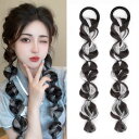 ADOFUN 三つ編み ウィッグ ヘアエクステ 三つ編み 編み込み エクステンション 高温毛素材を使用 バブル三つ編み ダブルテールヘアエクステンション キュートでナチュラル ダンス 発表会