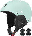 ARELAX スキー ヘルメット スノボ ヘルメット アジア専用 スノーボード ヘルメット 子供 大人 ジュニア 2セットライナー 洗濯可能 3D全方位4重保護...