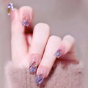 COLORBIRD ネイルチップ ショート 24枚 ピンク ネイル 付け爪 チップ 短め 可愛い バレリーナ (Z344)