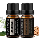 GREENSLEEVES エッセンシャルオイル 100% ピュア精油 ナチュラル ディフューザー用 マッサージ用 アロマ テラピー 10ml (サンダルウッド ジャスミン)