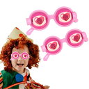 (Flakimid) 目が動く眼鏡 おもしろ 眼鏡 2個セット 面白いメガネ おかしいパーティーメガネ 仮装 パーティー イベント 忘年会 漫才 コント 歓送迎会用 (ピンク)