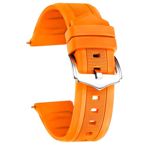 (BINLUN) シリコン時計バンド 12mm-28mm ラバー腕時計ベルトシリコンウォッチバンド 耐久性のある交換用ラバーウォッチストラップ 7色展開メンズ/ レディース用（白/赤/黒/青/オレンジ/グレ