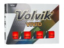 Volvik Vivid マット仕上げ カラーゴルフボール (1ダース) Dozen レッド