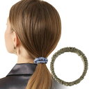Exgox シルク ヘアゴム 跡がつかない 髪ゴム 天然シルク100% 高弾性『結び跡がつきにくく、髪の傷みも軽減』 おしゃれ 大人 ヘアアクセサリー (カーキ...