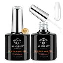 Modelones 7 in 1ジェルネイル用ビルダージェル 10ML 2本ボトル入り 強化剤 長さだし用 ベースコート UV硬化 付け爪ネイルアート用(クリア)