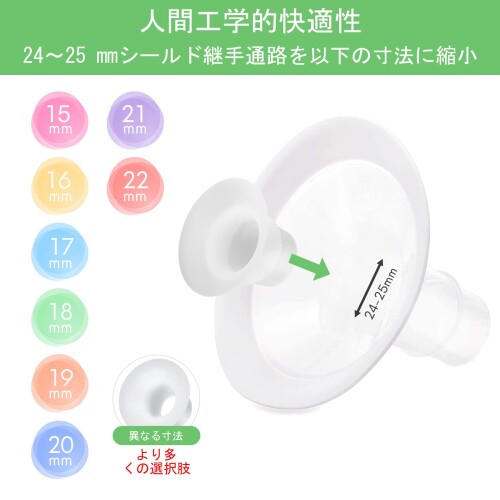 LOZAEVE フランジインサート メデラ Mサーズ24mm さく乳口 Sサイズ 18mmに縮小 (対応互換さく Medela Bellababy ランシノ Lansinoh ピジョン Pigeon さく乳器) 2個入 (18mm) 2