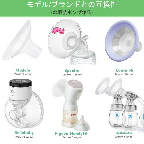 LOZAEVE フランジインサート メデラ Mサーズ24mm さく乳口 Sサイズ 18mmに縮小 (対応互換さく Medela Bellababy ランシノ Lansinoh ピジョン Pigeon さく乳器) 2個入 (18mm) 3