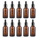 スポイトボトル 30ml 10本セット 茶色遮光瓶 ガラス スポイト瓶 目盛り付き アロマ保存容器 小分け 液体試薬ピペットボトル 為に エッセンシャルオイル、化粧品、マッサージ