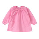 (JACKIE&YORK) スモック 長袖 幼稚園 保育園 子供 プレイウエア 遊び着 (無地ピンク,80~90cm)